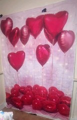 Romantic Red Heart Balloon Backdrop Valentine’s Day Photo Booth Wall Decor Party