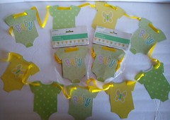 Baby Shower Banners/Decorations (3) Green/Yellow Unisex 6.45 Ft Each