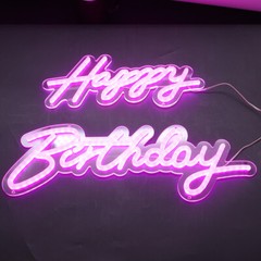 USA Happy Birthday LED Neon Lamp Integrative Hanging Sign Party Decor Home Decor