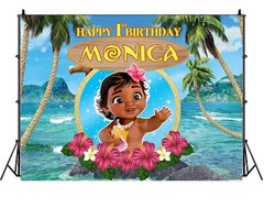 Personalised Moana Ocean Theme Baby Shower Backdrop Birthday Party Decorations