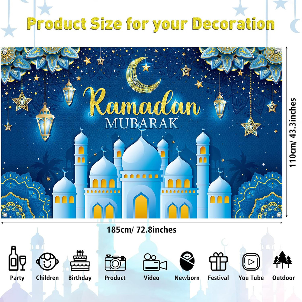 Ramadan Mubarak Decorations Backdrop Banner Muslim Ramadan Kareem Background …