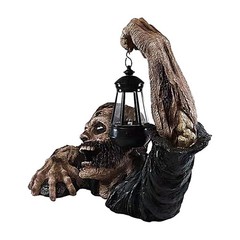 Ground Breaking Zombie Skeleton Prop Lantern Halloween Party Garden DecorationJQ