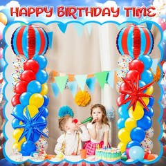 2 Sets Carnival Balloon Column Stand Kit Circus Theme Birthday Party Supplies…