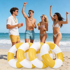 4PCS Inflatable Pool Floats 35″ Swimming Rings Large Inner Tube Swimming Pool…