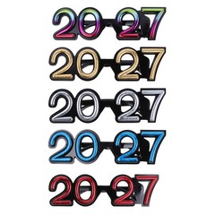 5 Pcs 2027 Glasses New Years Eve Plastic Eyeglasses Graduation Sunglasses