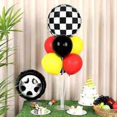 Race Car Party Balloon Stand Kit – 2 Sets with 14 Balloons for Celebrations