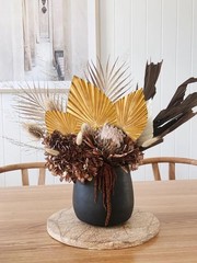 6 Pcs Pu Foam Artificial Golden Leaf Faux Palm Tropical Leaves Gold #10