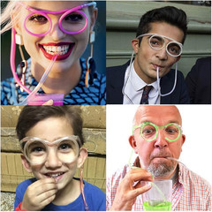 Funny Glasses Straw Adults Crazy Eyeglass Straw for Birthday Parties, Bridal Sho