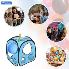 Balloon Sizer Box 18 Sizes 1-12″ Blue Collapsible Balloon Measuring Cube Tool
