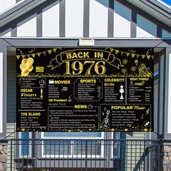 DARUNAXY 50th 180 x 110 cm (70.8 x 43.3 inches), Black Gold Back in 1976