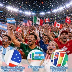 Soccer Flags Bunting Banner, World Flags Banner Decorations 48 Countries Inte…