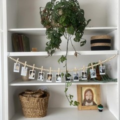 Kids Art Display Garland with 11 Clips – 59 Inch Wood Photo String for Wall, …