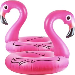 2 Pack 48 Inch Flamingo Inflatable Pool Float Swim Ring Blow Up Water Float