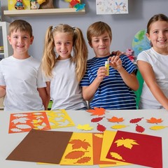 280 PCS Colored Fall Autumn Maple Leaf Paper Cutouts Bulletin Board Scrapbook