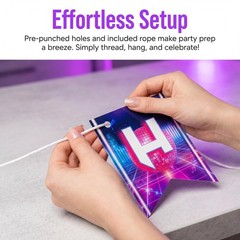 Kpop Birthday Decorations Banner Pink Purple Magical Music Theme Party Decora…