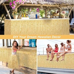 Grass Table Skirt Roll 36 Feet x 29.5 Inch Fringe Banner Natural Hawaiian Straw