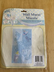 It’s A Boy Vintage Wall Plastic Banner Mural 72×42