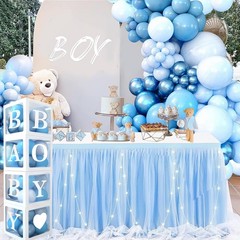 Baby Shower Decorations for Boy – Navy Blue Baby Blue Different Sizes Light B…