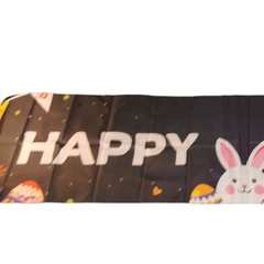 Happy Easter Banner 80×17 in Bunny & Eggs Outdoor/Indoor Decor w/ Grommets