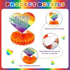 10 Pcs Pride Month Table Decorations, Pride Centerpieces for Pride Month Style