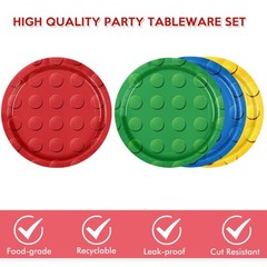 80PCS Building Blocks Themed Birthday Party Decorations Colorful Building Block