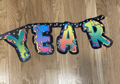 Vintage Beistle Happy New Year Hinged Paper Banner Sign Decoration Streamer 1998