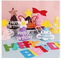 Birthday Decoration Set Multi DIY Hat And Banner Girls And Boys Men Women