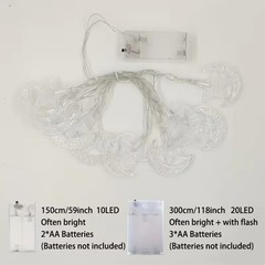 Ramadan Moon Star 10/20 LED String Fairy Lights EID Mubarak Lamp Muslim Decor UK