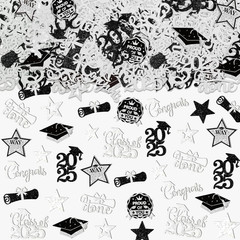 200Pcs Black Gold 2026 Graduation Confetti Glitter Grad Party Table Decorations