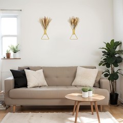 Peryiter 2 Pcs Boho Wall Decor Metal Art x Shaped Hanging Planters Gold