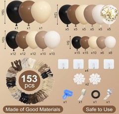 153pcs Balloon Garland Arch Kit, Different Sizes Latex Ballon Party Decorations