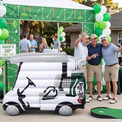 Golf Theme Birthday Decoration Large Inflatable Golf Cart 63″ PVC Balloon Blow