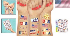 All Ages Friendly: 70 Red, White, and Blue Temporary Tattoos for Celebrations