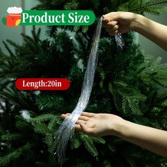 Silver Christmas Tree Icicles Tinsel Laser Foil Fringe 12000 Strands Decor