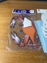 Vintage 1980s Beistle Honeycomb 3D Tissue Decorations 17″ Lobster & 11″ Crab