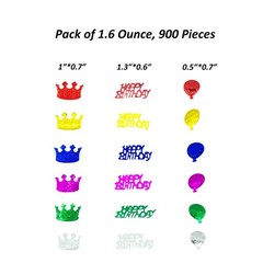 Multicolor Foil Metallic Happy Birthday Confetti Sequins Table Decor