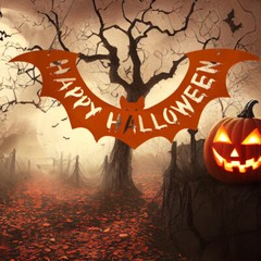 Happy Halloween Hanging Bat Decoration Ceiling Window Wall Perspex Acrylic 30cm