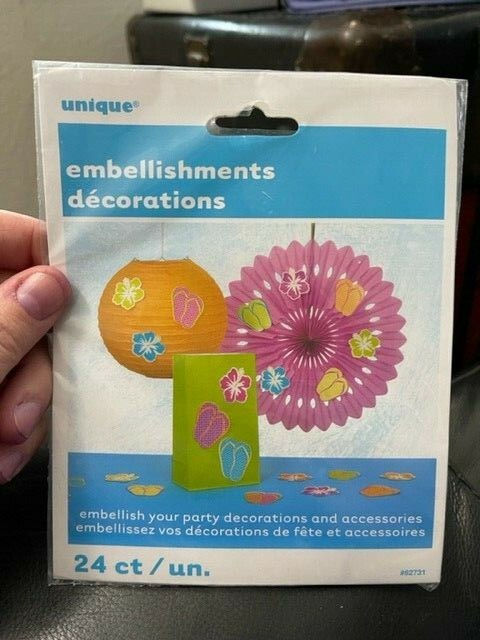 Unique Hawaiian Luau 24ct Embellishments Decorations New!!!