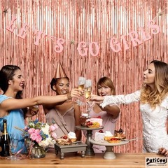 Thicken Tinsel Backdrop 2 Pack 3.3 x 6.6 39.4″W x 78.7″L (Pack of 2) Rose Gold