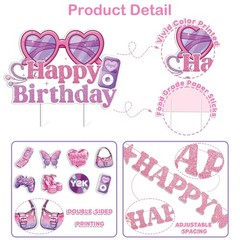 Y2K Party Decorations 35PCS Easy Setup Includes Banner Hanging Swirls Party