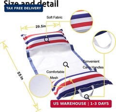 FindUWill Fabric Pool Hammock Floats, XL, 2Pack Inflatable Water Hammocks Floati