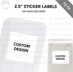 12 Your Custom Design Personalized 2.5″ Sticker Label Bag Treat Box Party Favor