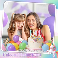 MTLEE Number 4 Birthday Candles Unicorn Cake 4.49 inches, Light Colors