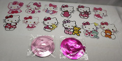 12 Hello Kitty Hanging Birthday Cut-out Party Decorations with Swirls