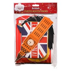 41PCS British Photo Booth Props Kit London Union Jack Party Decor