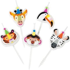 Talking Tables Party Animals Pack of 5, Wax Height 3cm, 1″, Mixed colors