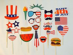 Independence Day Photo Booth Props, 4th of July Party Decorations, Favors, USA