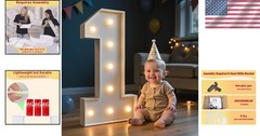 Light Up Numbers for Birthday Party Decorations 3ft 4ft Marquee Numbers