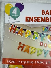 (2 Pack) Happy Birthday Banner & Foil Banner Kit Party Decorations