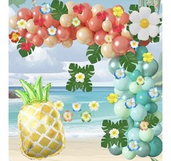 120Pcs Tropical Balloons Garland Arch Kit 12″, 10″, 5″ Balloons Luau-Theme Party